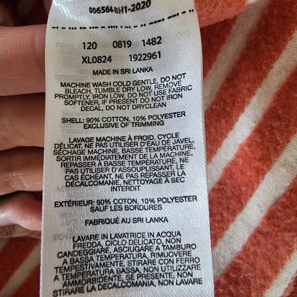 Columbia Melody Spring Fleece Lined Orange Stripe Hooded Jacket | Women's Medium - Picture 15 of 16